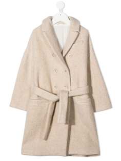 Brunello Cucinelli Kids двубортное пальто