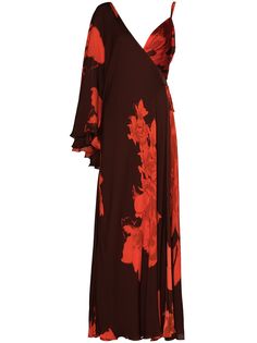 Johanna Ortiz платье макси асимметричного кроя с цветочным принтом