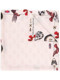 Alexander McQueen платок с цветочным принтом