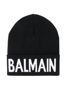 Balmain Kids шапка бини вязки интарсия с логотипом
