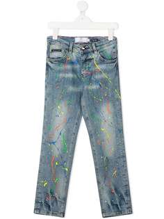 Philipp Plein Junior джинсы Supreme с эффектом разбрызганной краски