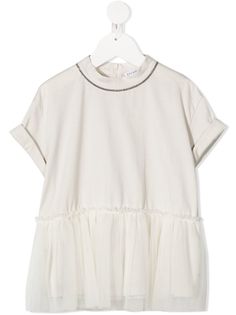 Brunello Cucinelli Kids платье с тюлем