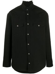 Balmain джинсовая куртка-рубашка с логотипом