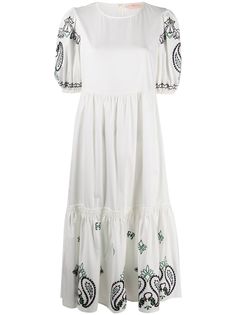 Tory Burch ярусное платье с вышивкой пейсли