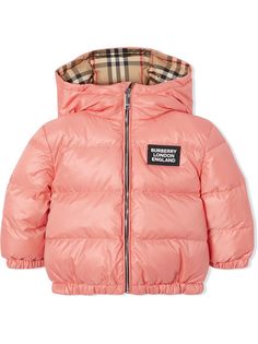 Burberry Kids двусторонний пуховик в клетку Vintage Check