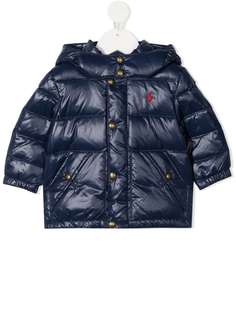 Ralph Lauren Kids пуховик с вышитым логотипом