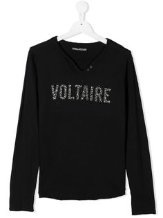 Zadig & Voltaire Kids футболка с длинными рукавами и логотипом