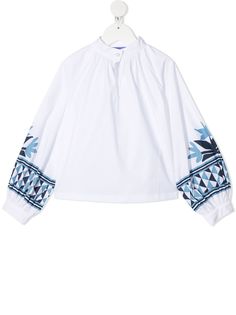 Stella Jean Kids рубашка с геометричным принтом