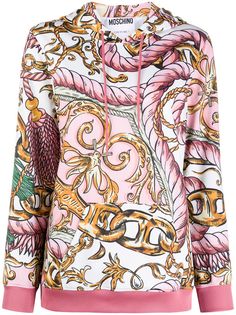 Moschino худи с кулиской и принтом Baroque