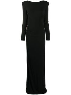 Elisabetta Franchi платье макси с длинными рукавами и открытой спиной