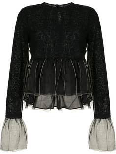 Renli Su блузка с контрастными вставками и баской