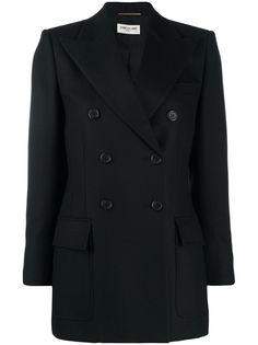 Saint Laurent двубортный блейзер с заостренными лацканами