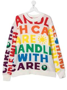 Stella McCartney Kids джемпер Handle With Care вязки интарсия