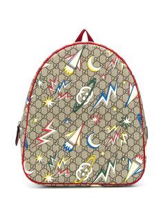 Gucci Kids рюкзак с графичным принтом и узором GG Supreme