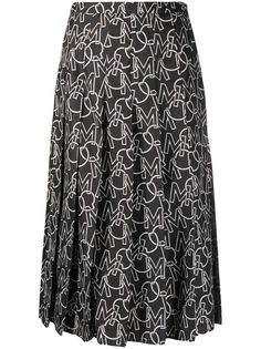 Moncler плиссированная юбка с логотипом