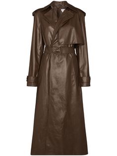 Bottega Veneta кожаный тренч с поясом