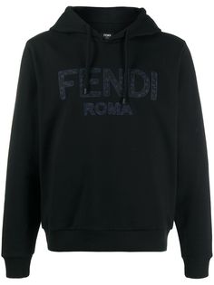 Fendi худи с логотипом и вышивкой