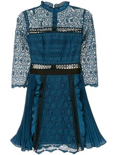 Self-Portrait приталенное кружевное платье мини