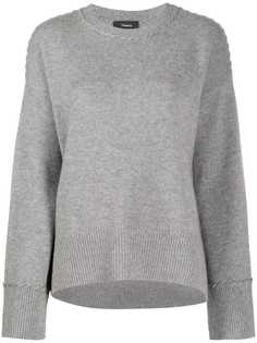 Theory кашемировый джемпер с отделкой в рубчик