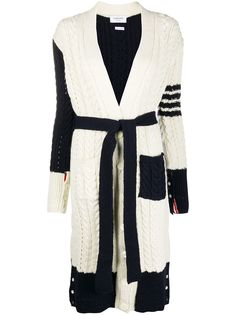 Thom Browne пальто-кардиган с V-образным вырезом и полосками 4-Bar