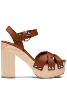 Prada босоножки на плетеной платформе