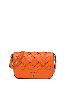 Prada большая сумка на плечо с плетеным узором