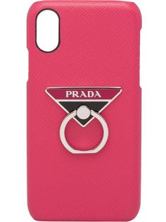 Prada чехол для iPhone X и XS с кольцом и логотипом