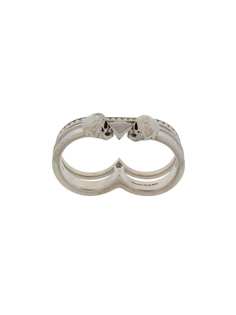 Alexander McQueen двойное кольцо с декором Skull