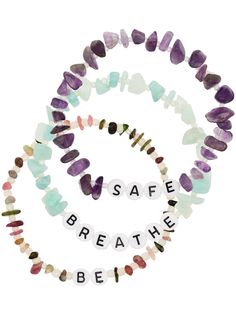 TBalance Crystals набор из трех браслетов Be Breathe Safe с камнями