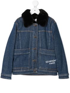 Givenchy Kids джинсовая куртка с вышитым логотипом