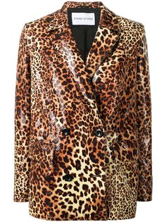 STAND STUDIO двубортный пиджак с леопардовым принтом