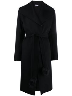 LIU JO пальто с запахом и бахромой
