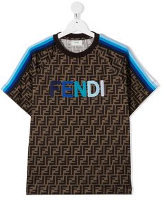 Fendi Kids футболка с узором FF