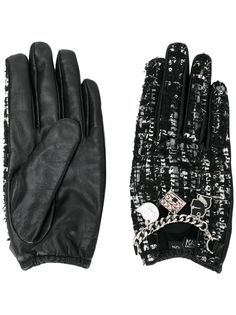Karl Lagerfeld твидовые перчатки Soho с подвесками