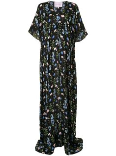 Carolina Herrera длинное платье с цветочным принтом