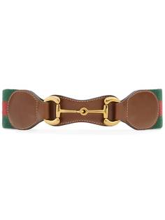Gucci ремень с пряжкой Horsebit и отделкой Web