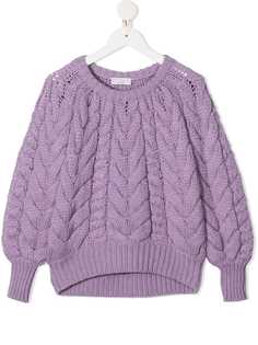 Brunello Cucinelli Kids свитер фактурной вязки с рукавами реглан