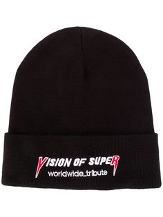 Vision Of Super logo embroidered beanie hat