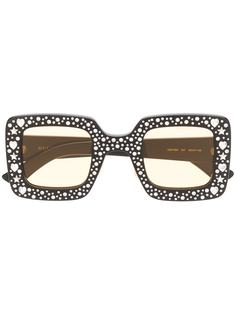 Gucci Eyewear массивные солнцезащитные очки с кристаллами