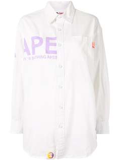 AAPE BY *A BATHING APE® рубашка на пуговицах с логотипом