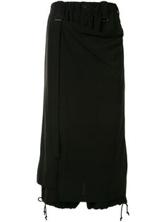 Yohji Yamamoto укороченные брюки свободного кроя с запахом