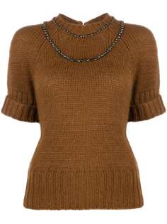 Nº21 декорированный топ крупной вязки