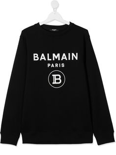 Balmain Kids футболка с длинными рукавами и логотипом