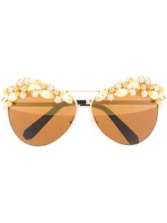 Philipp Plein декорированные солнцезащитные очки-авиаторы Sunshine