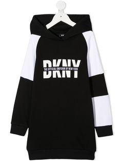 Dkny Kids платье в стиле колор-блок с капюшоном