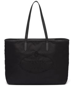 Prada сумка-тоут с вышитым логотипом