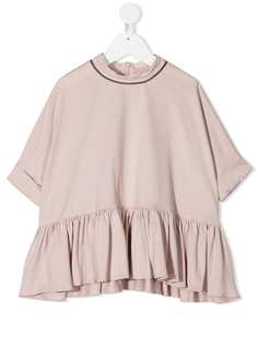 Brunello Cucinelli Kids футболка с оборками