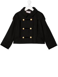 Alberta Ferretti Kids пальто в стиле милитари с заостренным воротником