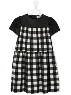 Simonetta платье в клетку гингем с атласным верхом