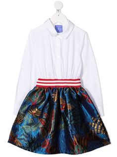 Stella Jean Kids платье-рубашка с контрастной юбкой